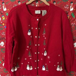 Classic Elements Festive Red Cardigan